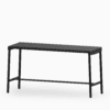 Aluminium outdoor bar table with slatted seat and rust‑proof frame.