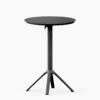 All‑aluminium foldable bar table with slatted top and integrated carry features.