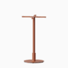Round metal pedestal bar base in textured aluminium finish.
