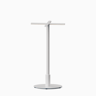 Round metal pedestal bar base in textured aluminium finish.