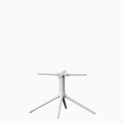 A sculptural aluminium coffee table base for 4-legs.