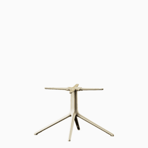A sculptural aluminium coffee table base for 4-legs.