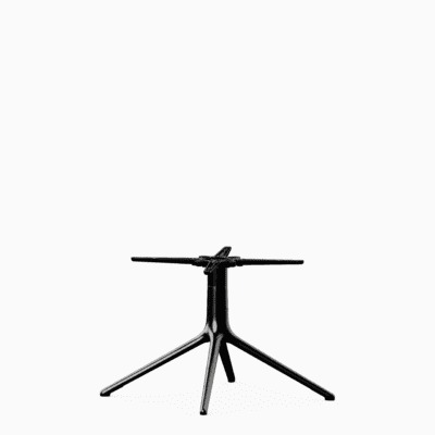A sculptural aluminium coffee table base for 4-legs.