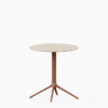 Round table with terrazzo top and cast aluminium base.