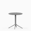 Round table with terrazzo top and cast aluminium base.
